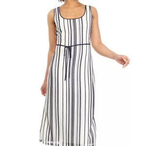 NEW Women's Sam Edelman Crochet and Striped with Tie Waist - Midi Dress